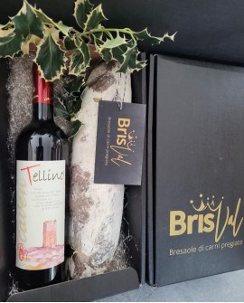 Gift Box degustazione n.1 Bresaola Limousine e n.1 bottiglia Vino rosso Tellino - Brisval Bresaole Carni pregiate