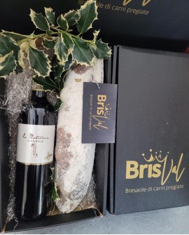 Gift Box degustazione n.1 Bresaola Limousine e n.1 bottiglia Vino rosso La Martellina - Brisval Bresaole Carni pregiate